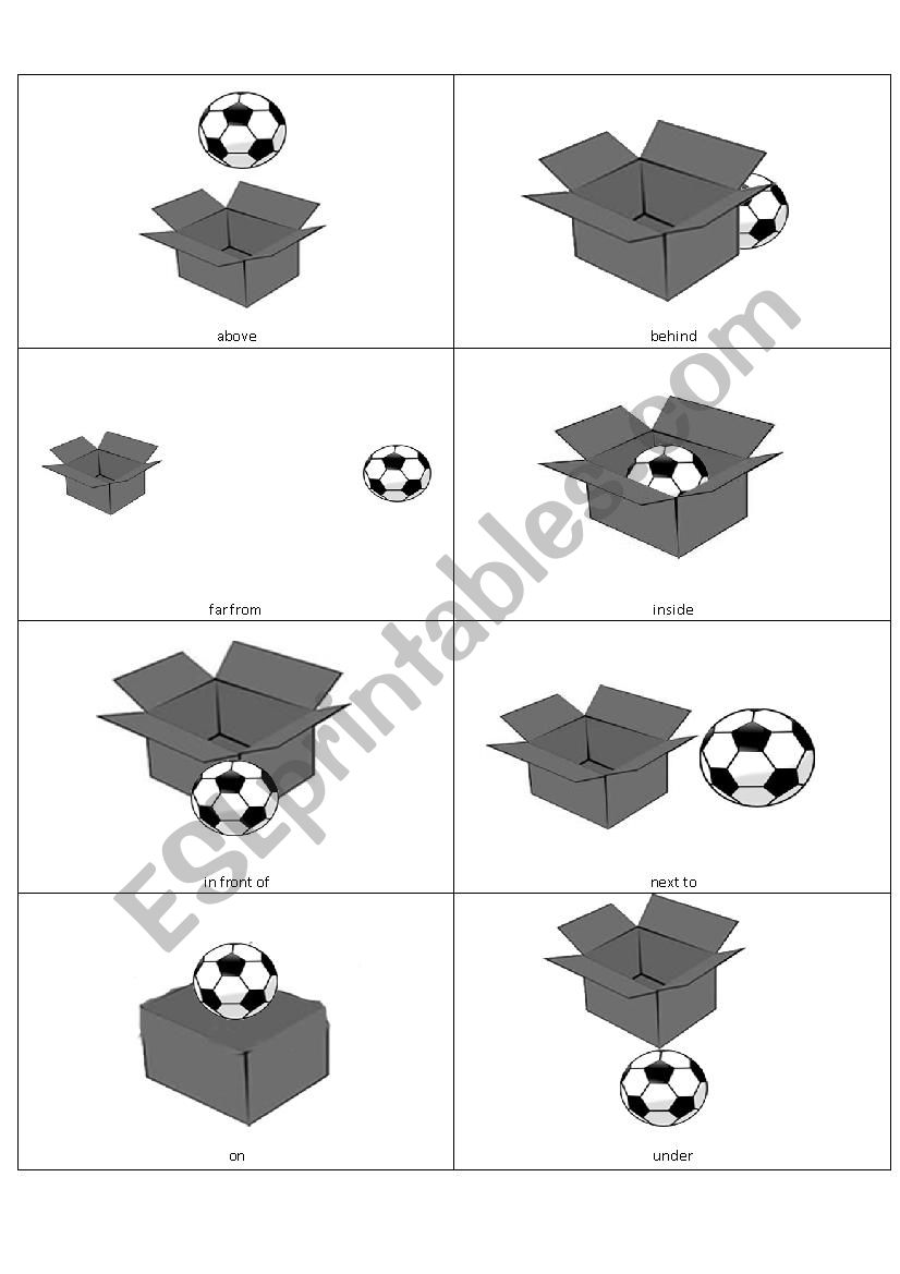 Prepositions of locations flashcards