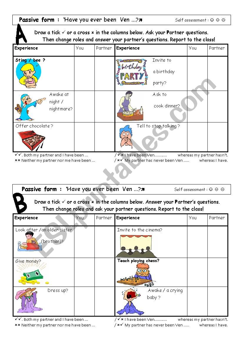 Using passive forms worksheet