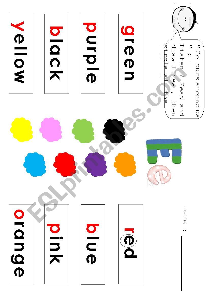 colours worksheet