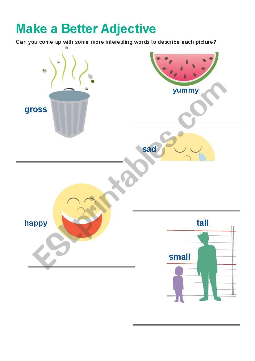 Make a better adjective worksheet