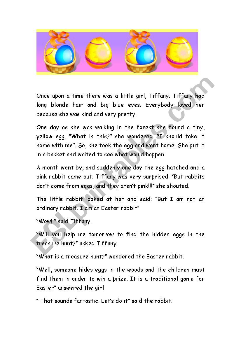 An Easter rabbit worksheet