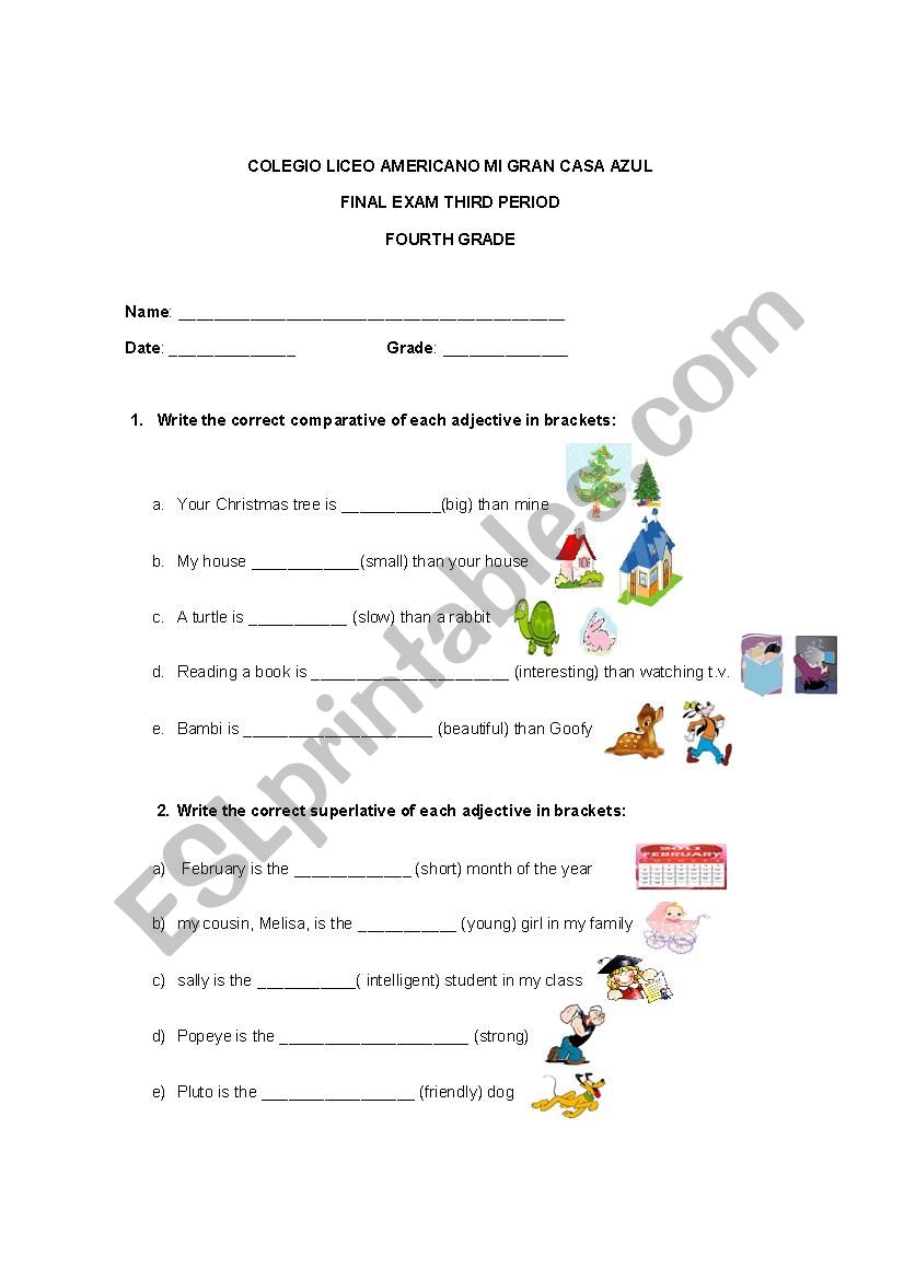 comparative superlative adjectives, tag questions and passive form 