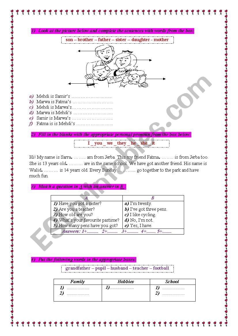 Consolidation Activities worksheet