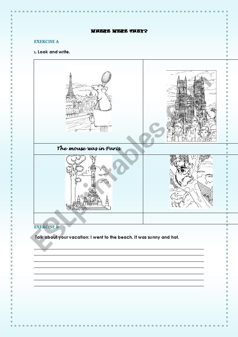 WHERE WERE THEY? worksheet
