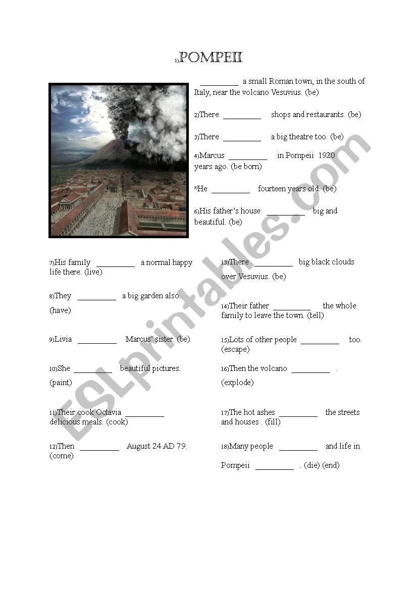 Pompeii worksheet