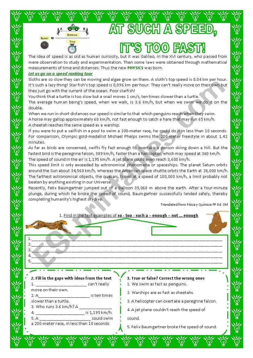 At such a speed, itÂ´s too fast!