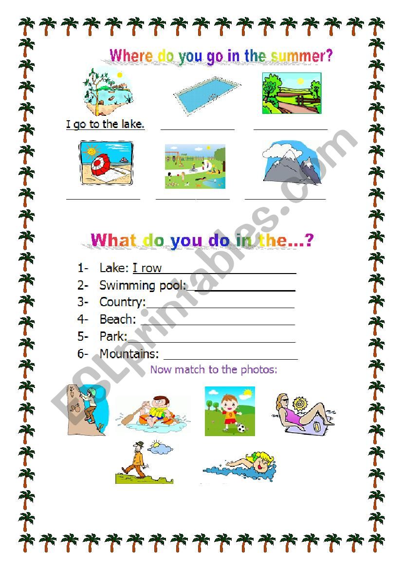 Summer- vocabulary 4 *** worksheet