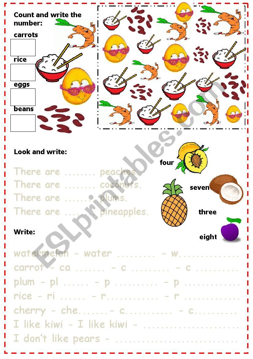 Food worksheet