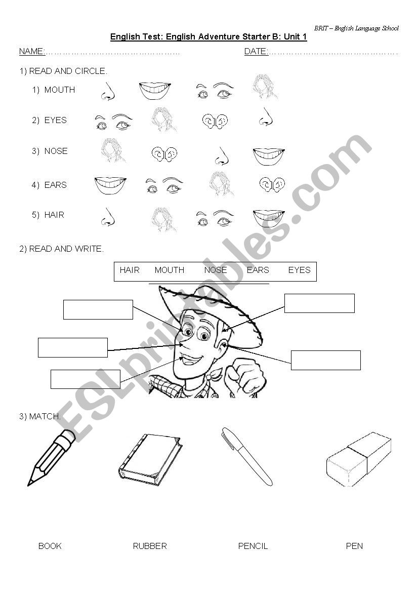 Test English Adventure B - Unit 1