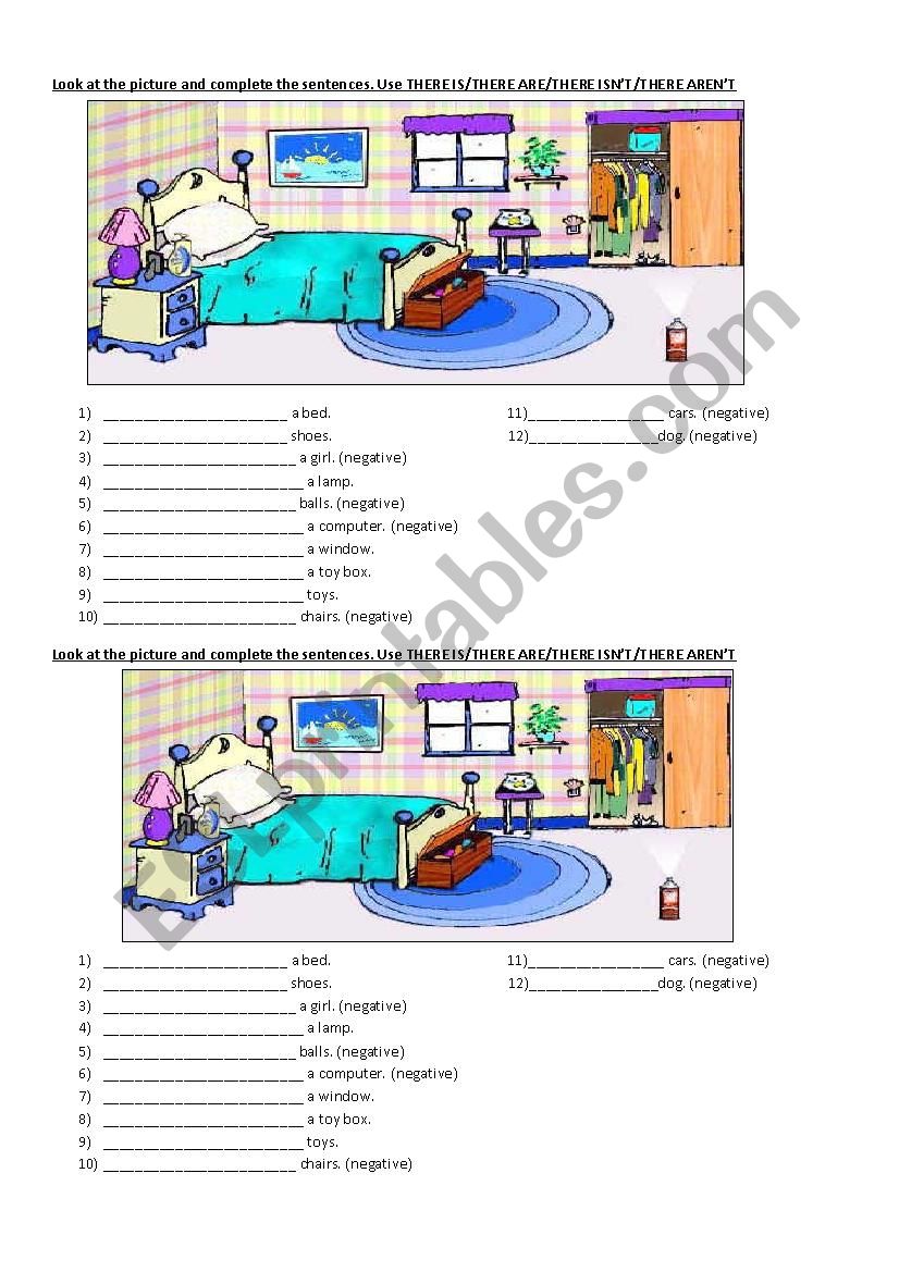 There is / there are + homes worksheet