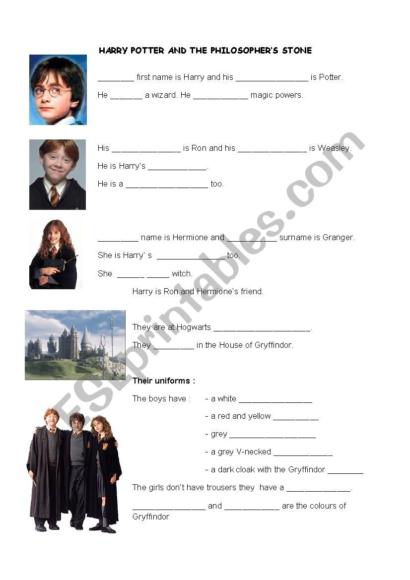 Harry Potter ESL worksheet by pheromyr