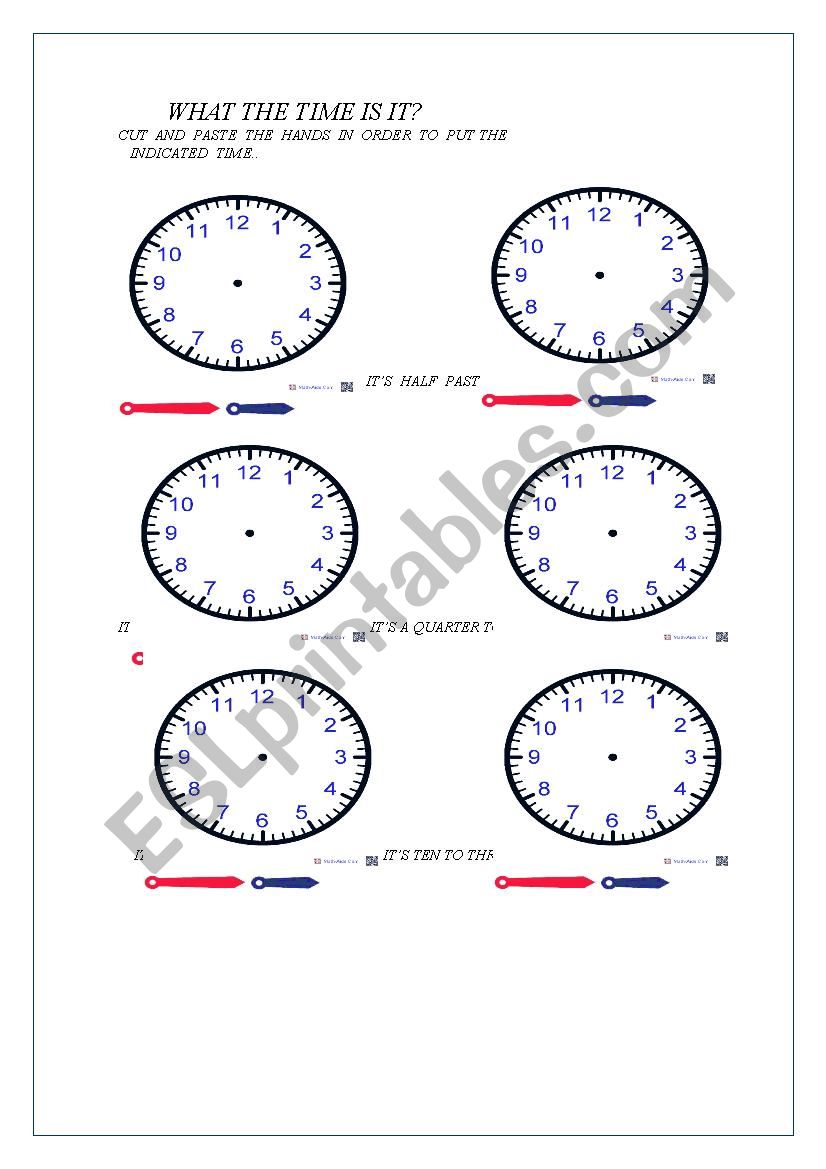 WHAT THE TIME IS IT? worksheet