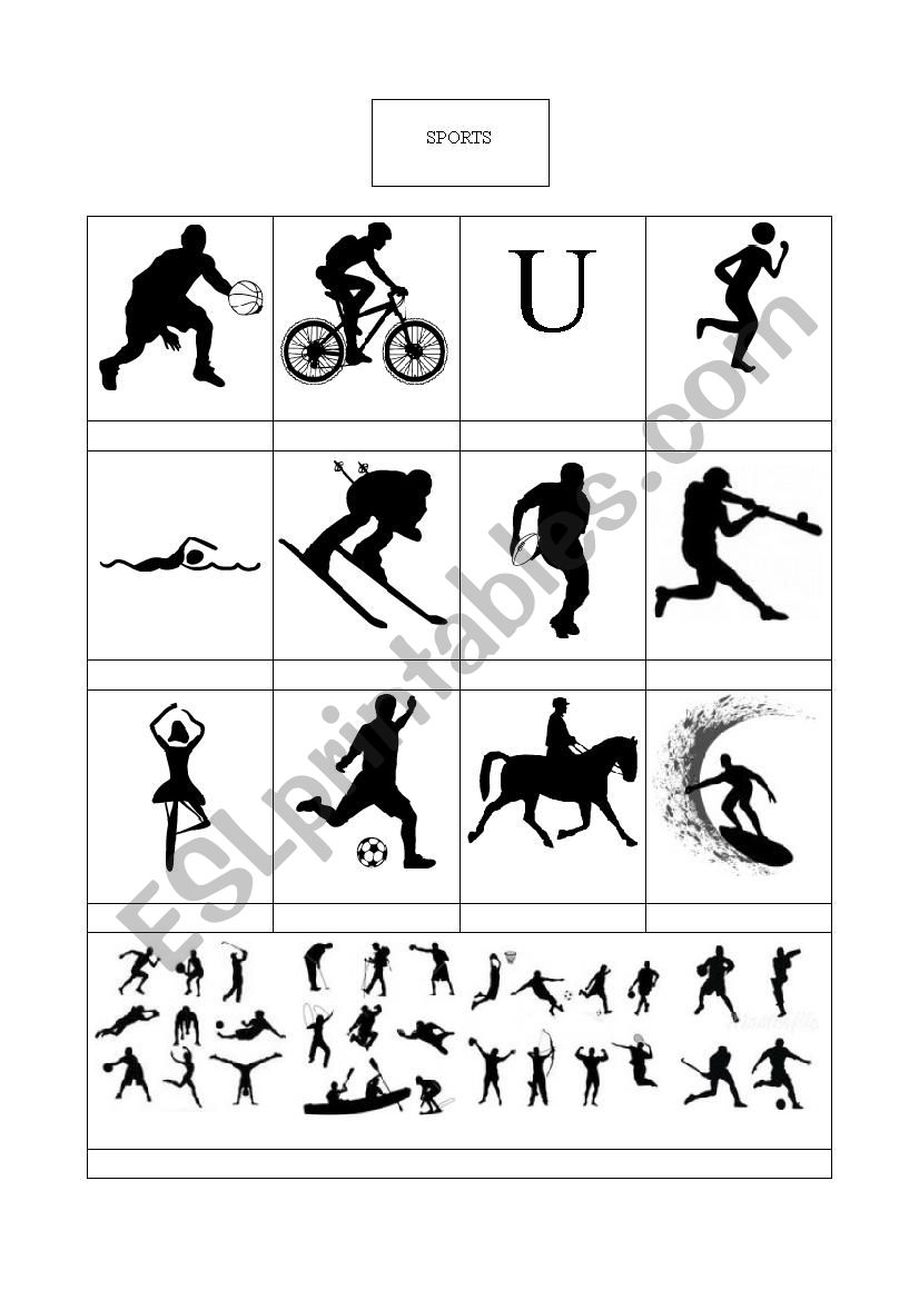 Sports vocabulary worksheet