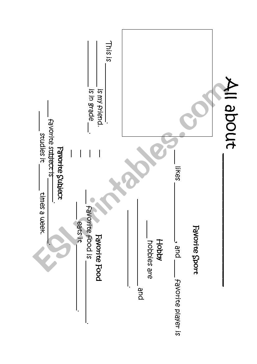 introduce your friend worksheet