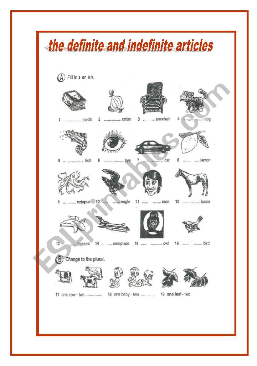 definite and indefinite articles 