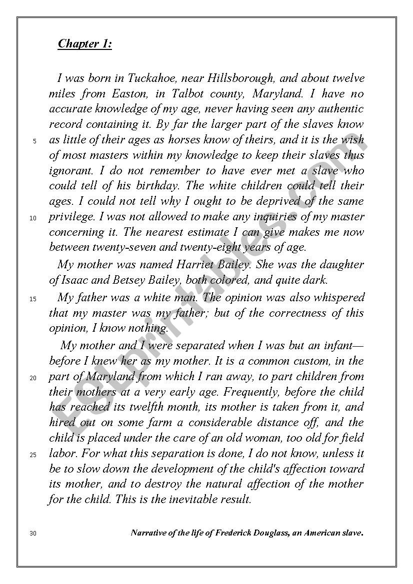 Frederick Douglass (1) worksheet