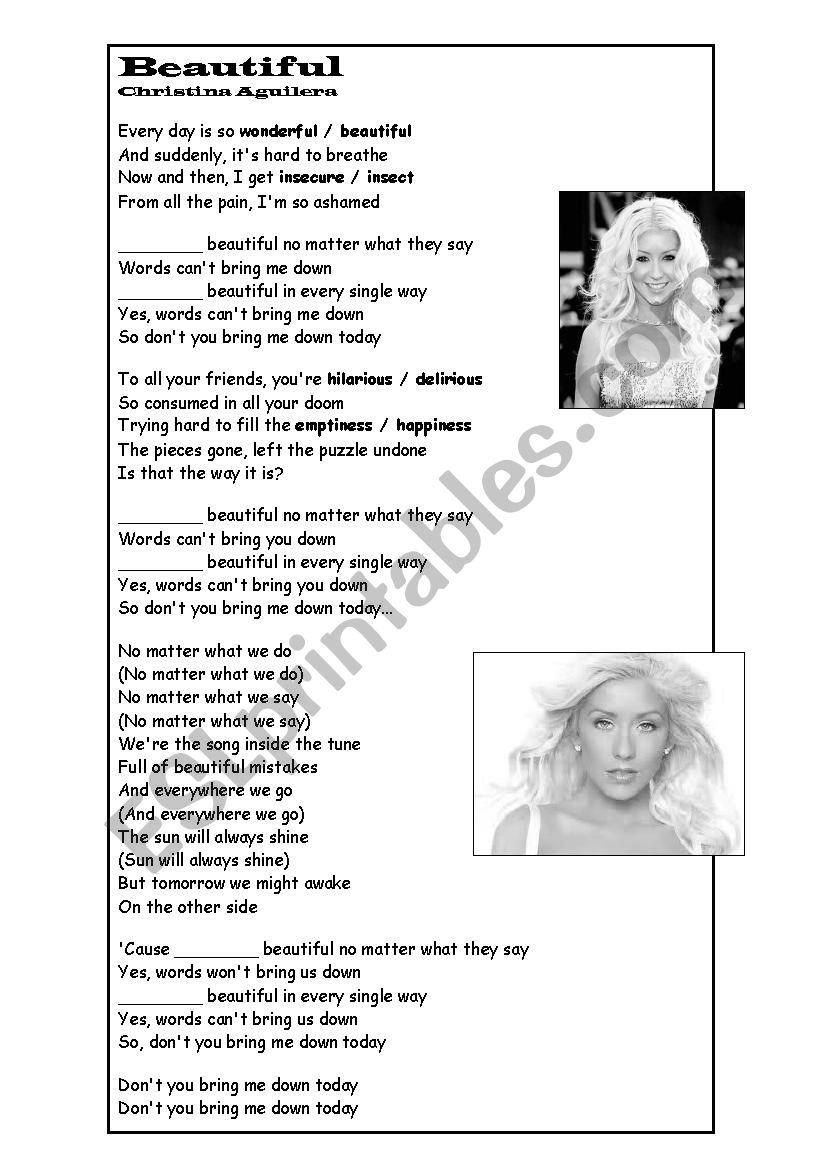 Beautiful Mistakes worksheet