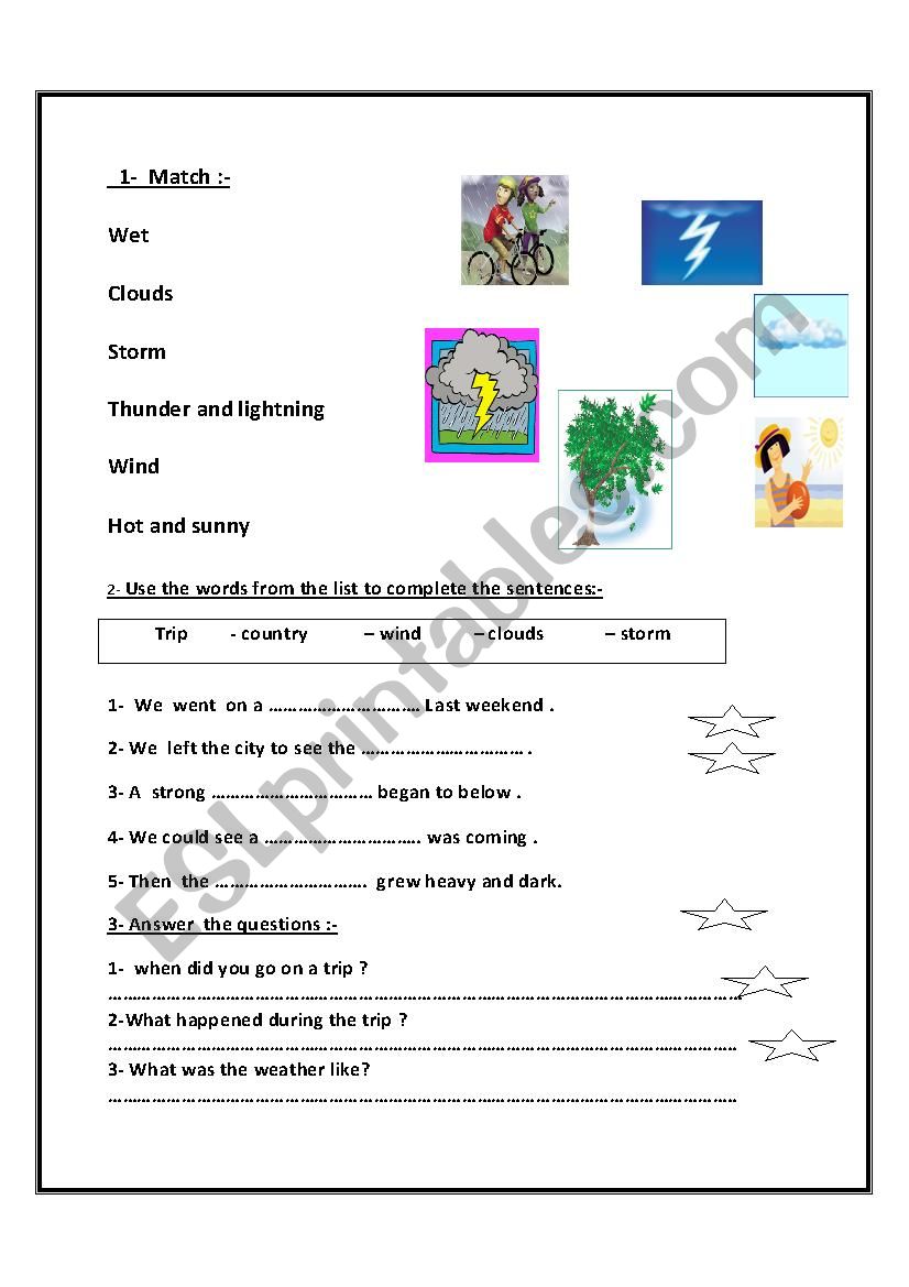 weather and travel worksheet