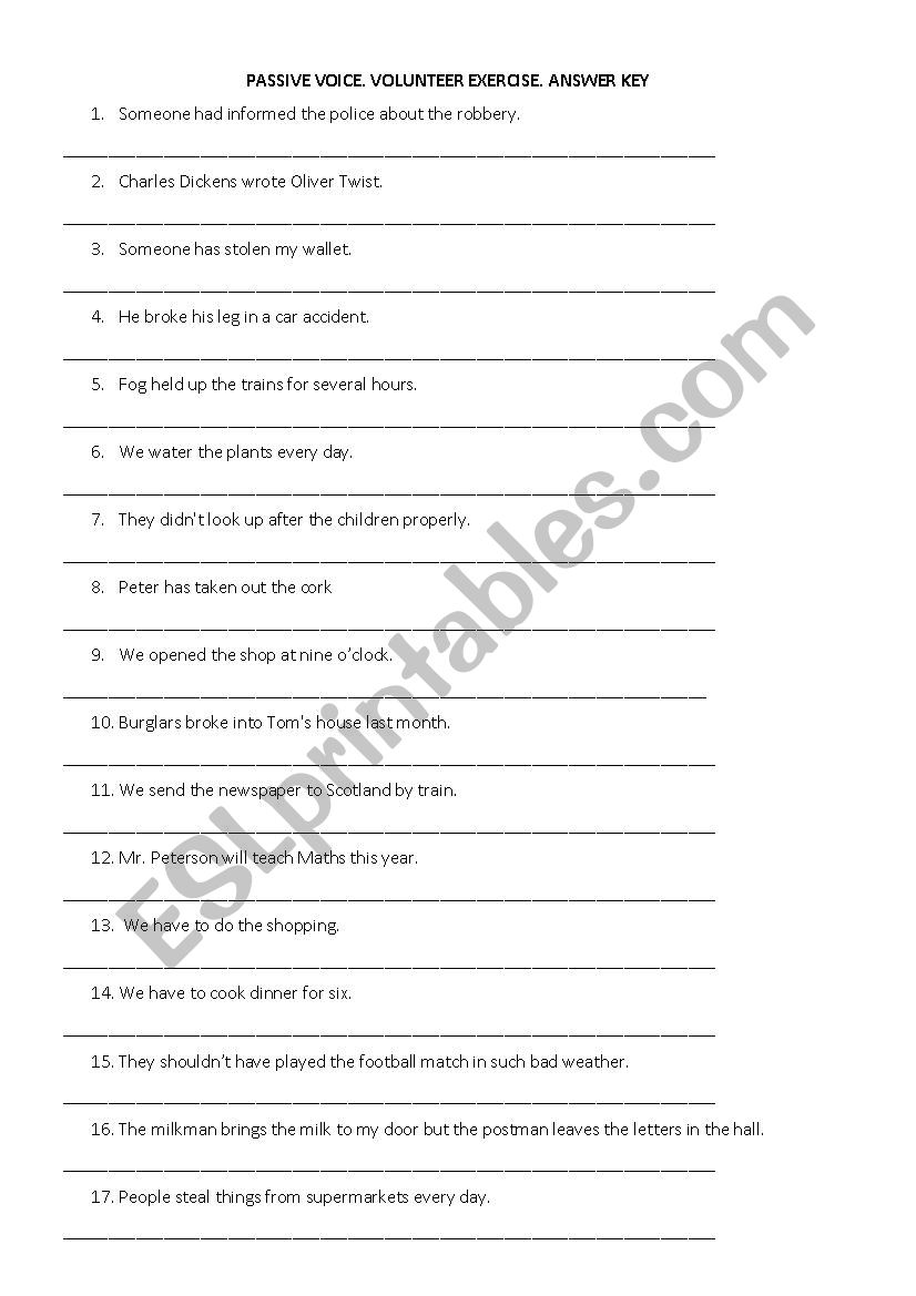 Passive Voice worksheet