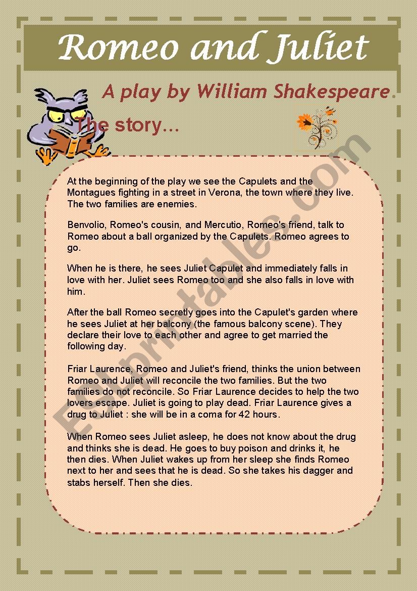 Romeo and Juliet worksheet