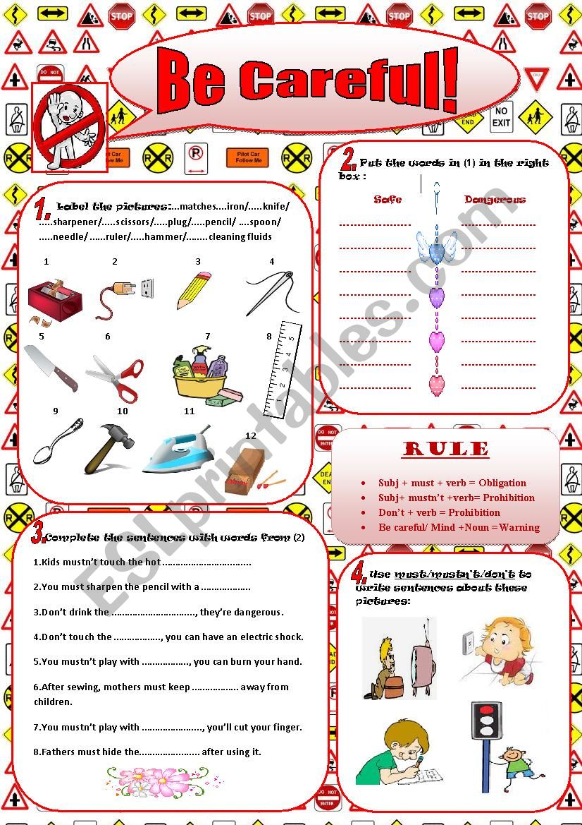 You must be careful! worksheet