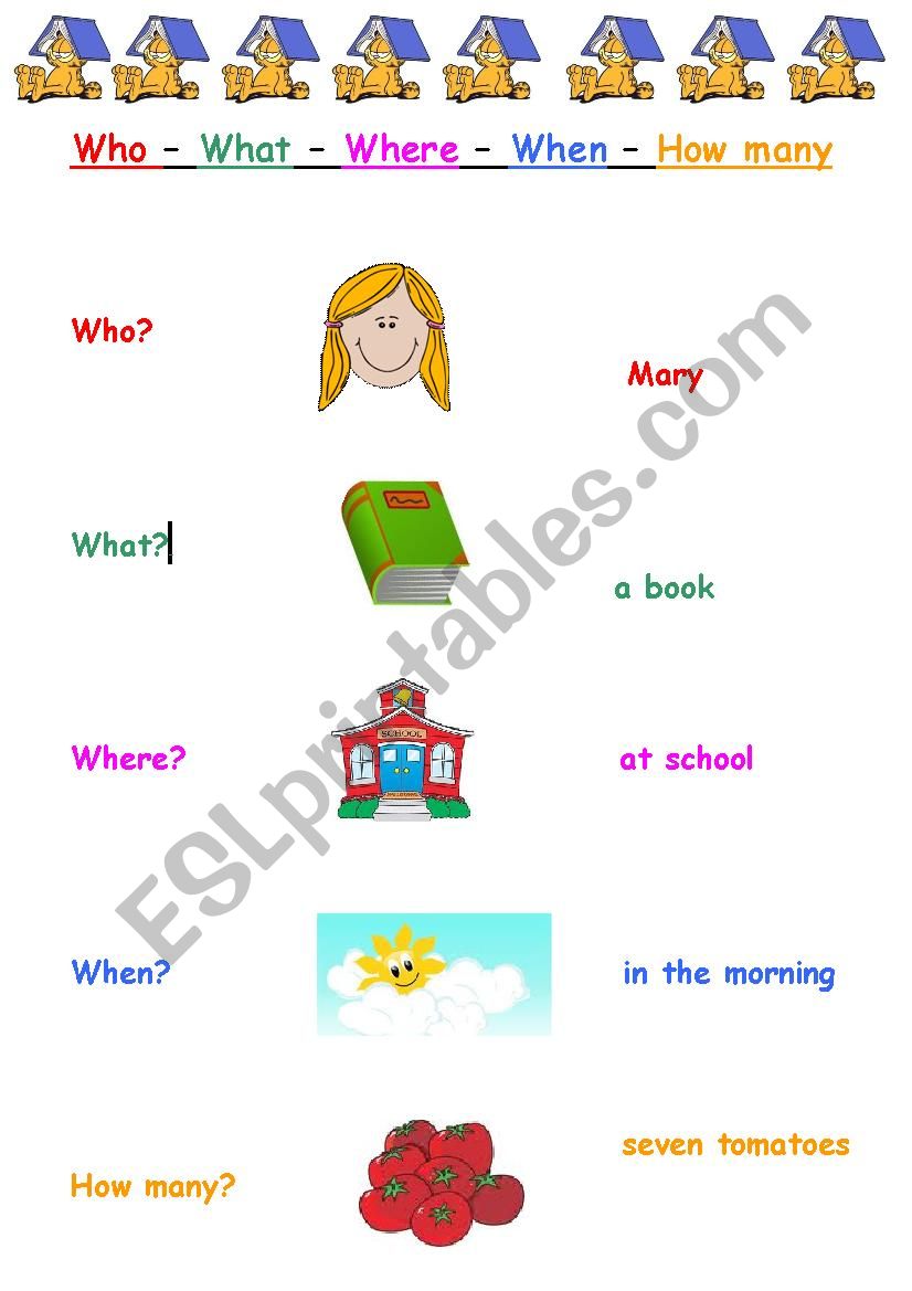 Who – What – Where – When – How many 