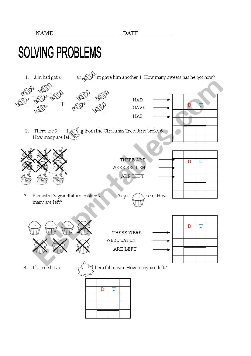 solving problems worksheet