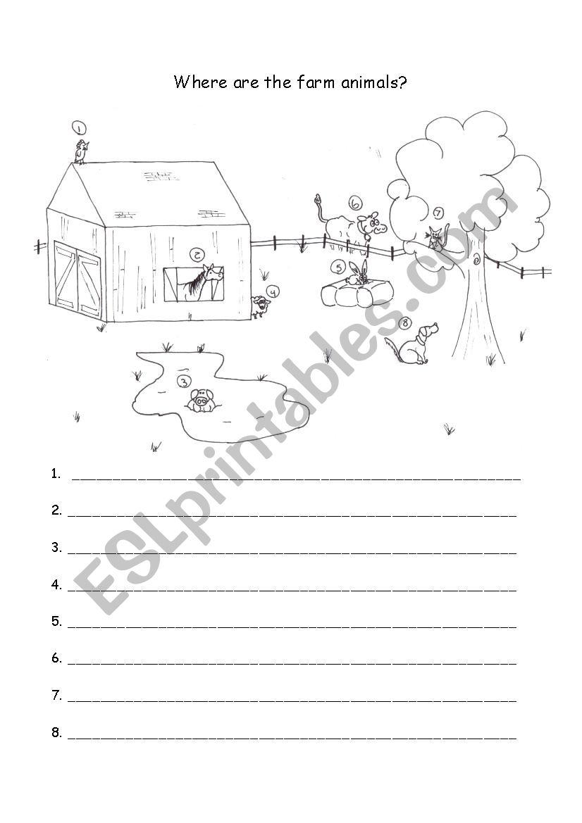 where are the farm animals worksheet