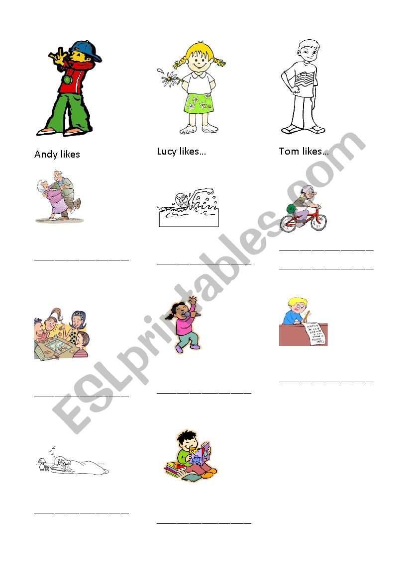 Activities worksheet