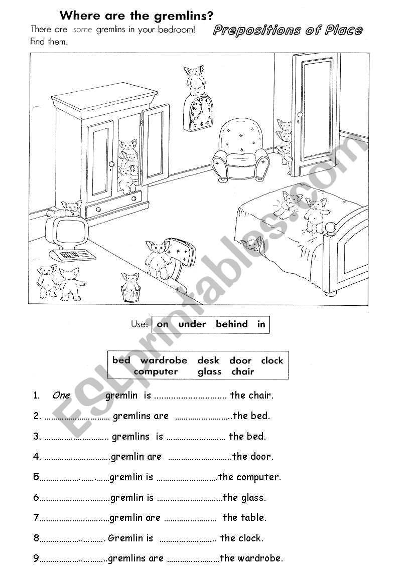 Where are the Gremlins? worksheet