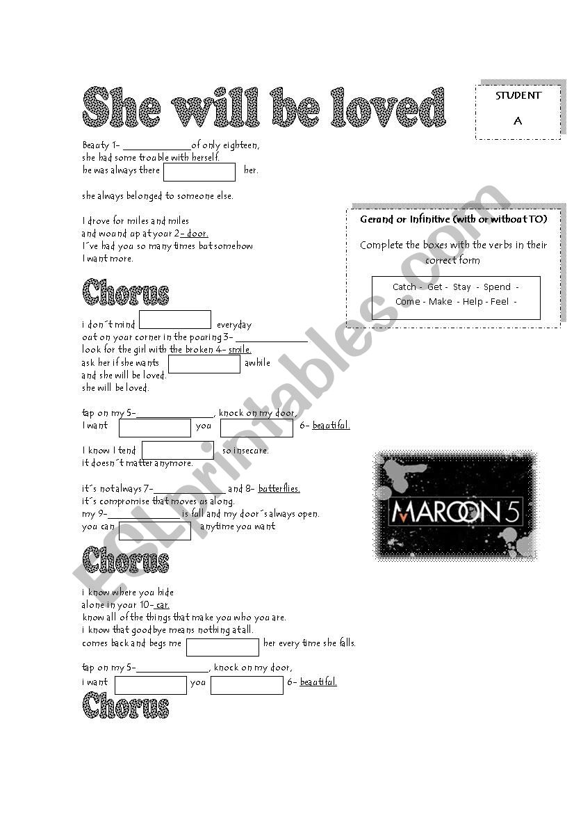 song-she-will-be-loved-esl-worksheet-by-matiasmat