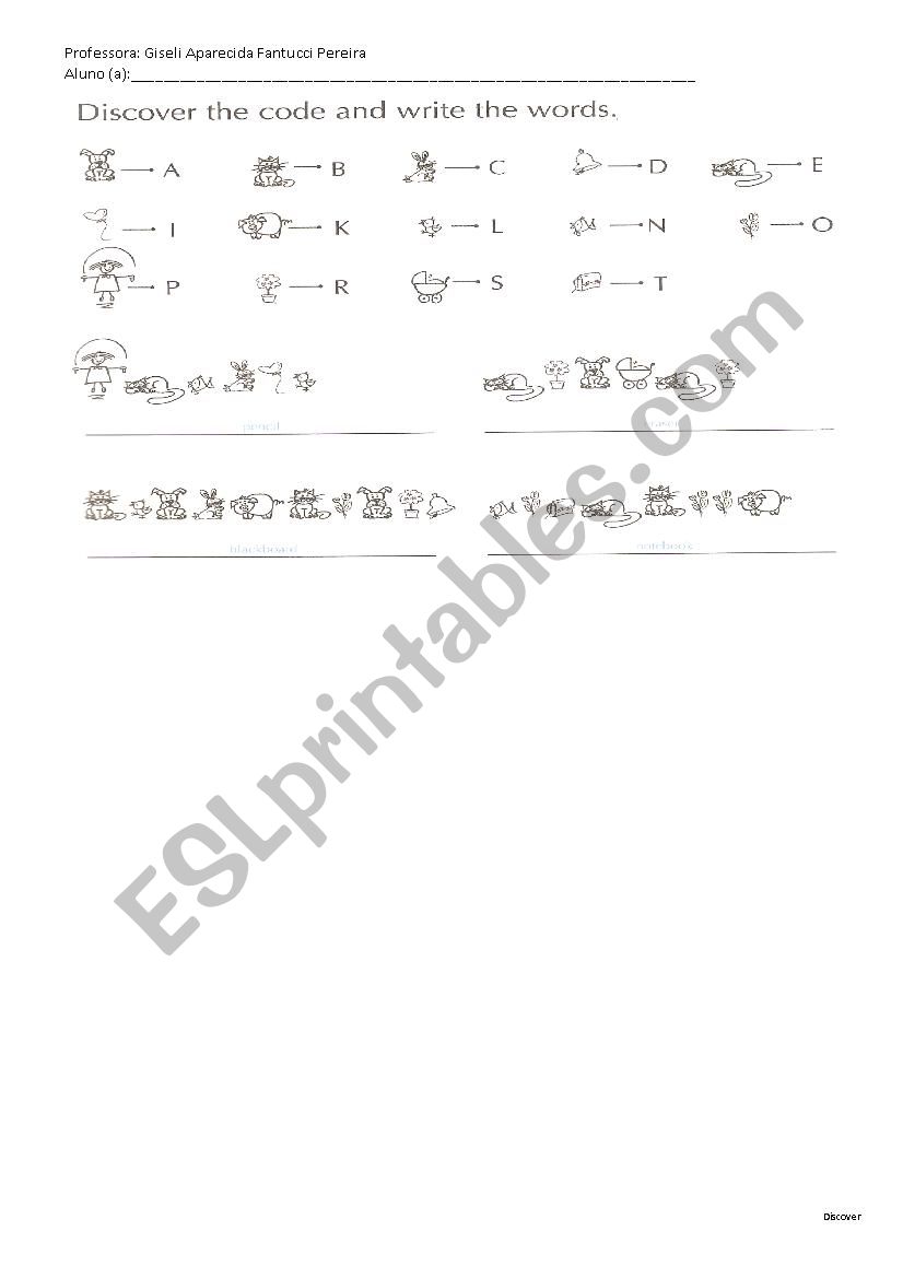 School Objects worksheet