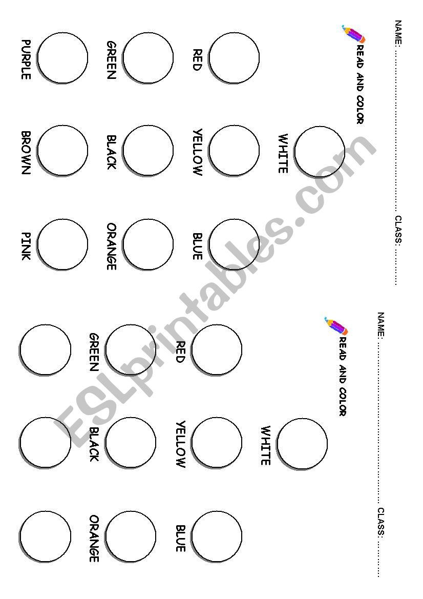 Color the circles worksheet