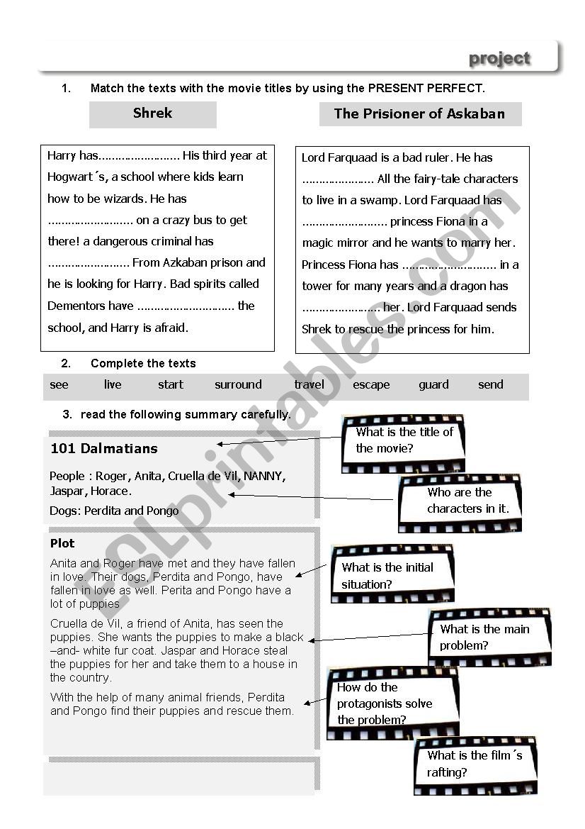 present perfect film review worksheet