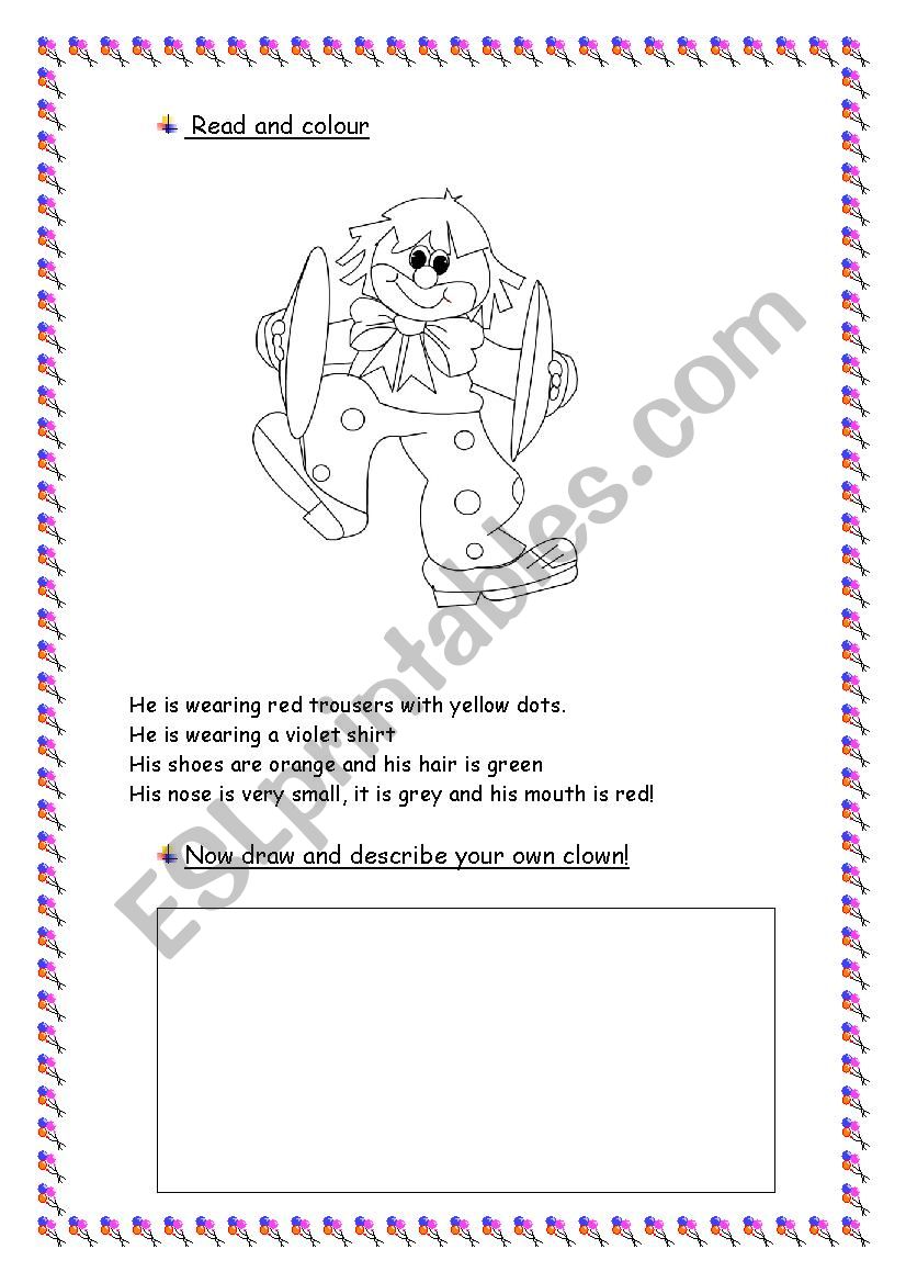 My funny clown..! worksheet