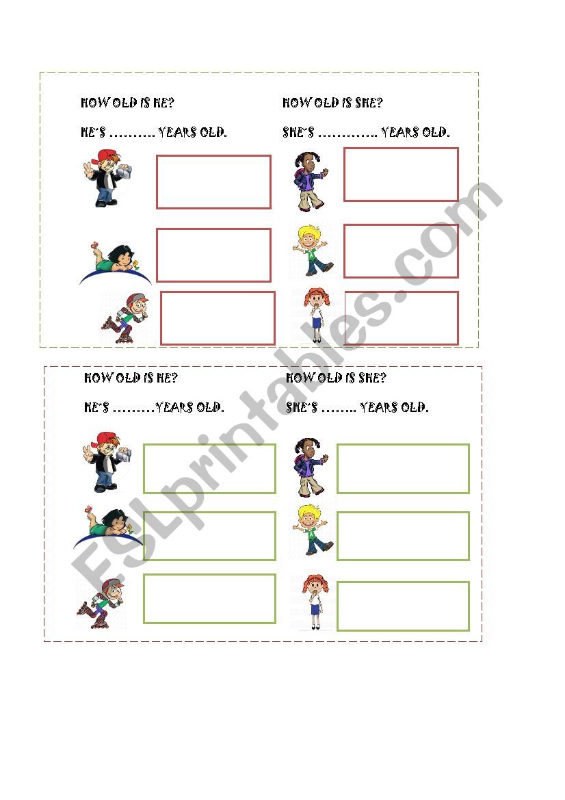 how old? worksheet