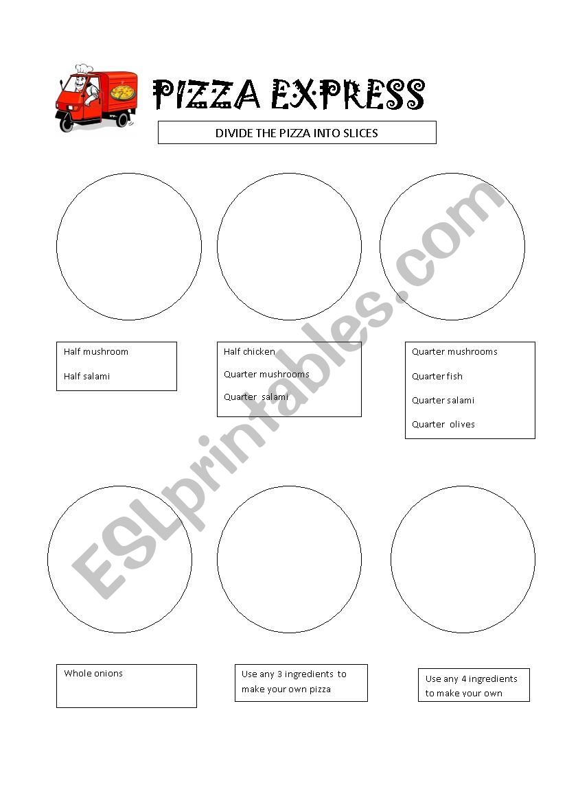 Pizza express worksheet