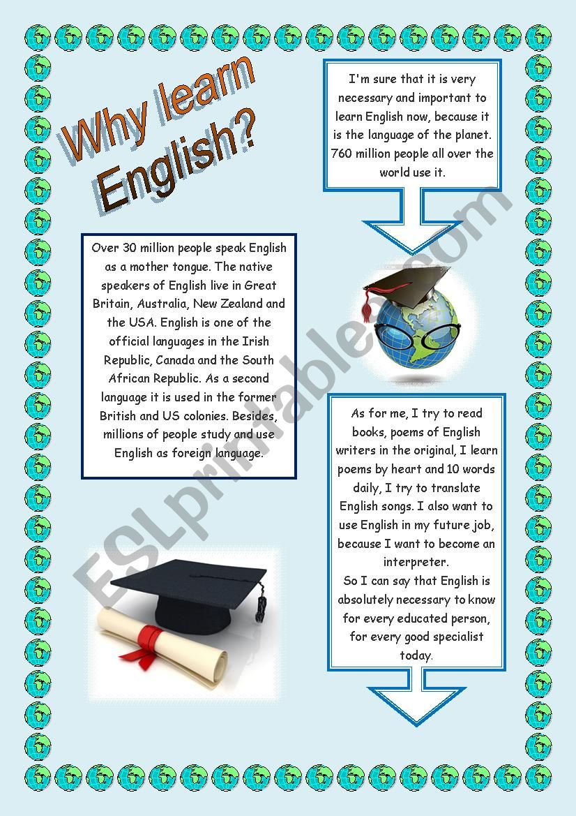 Why learn English? worksheet