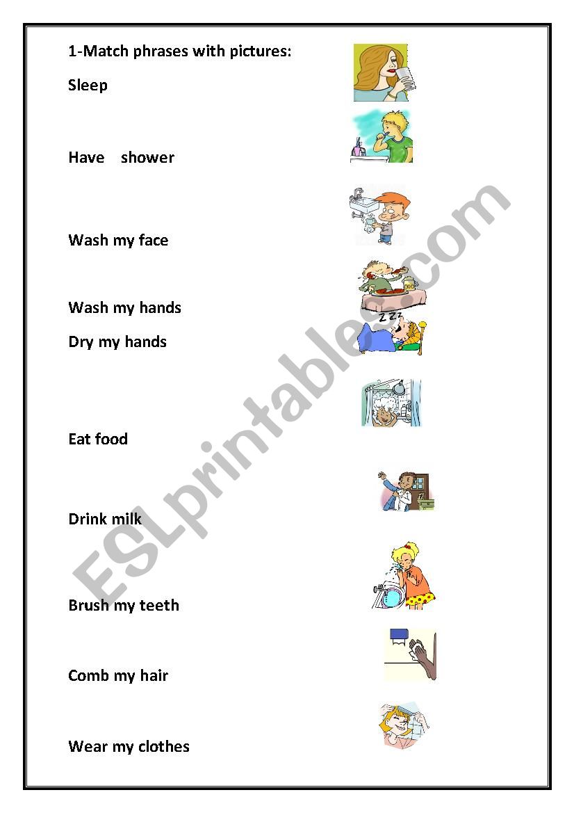 daily routines worksheet