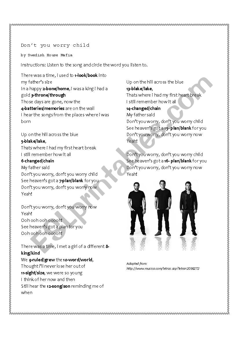 Song worksheet