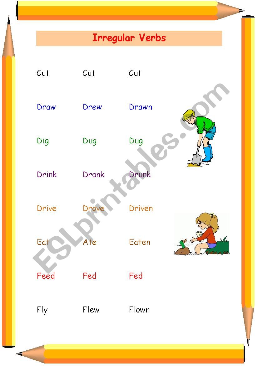 Irregular Verbs worksheet