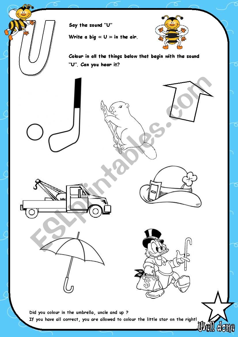 Alphabet - Letter U - Activity