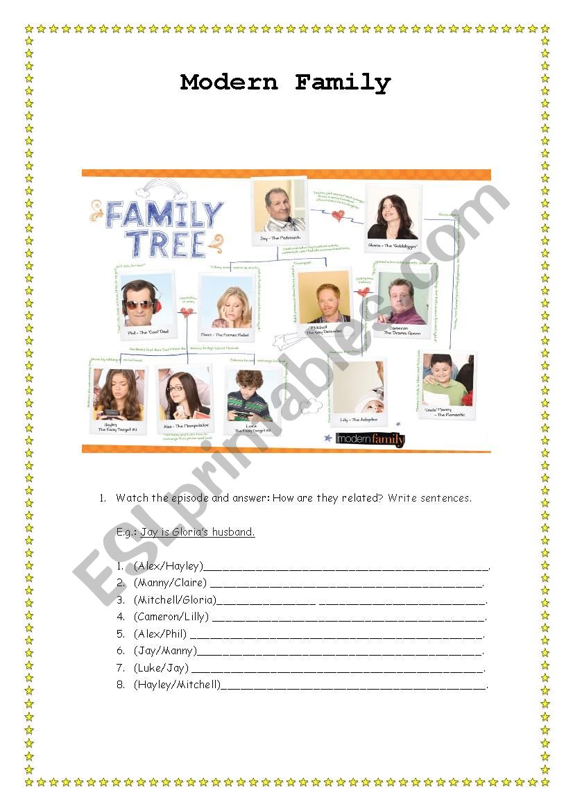Modern Family worksheet