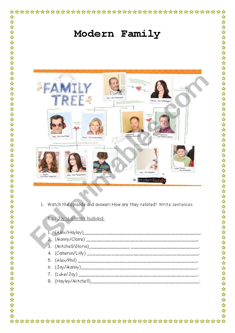 Modern Family worksheet