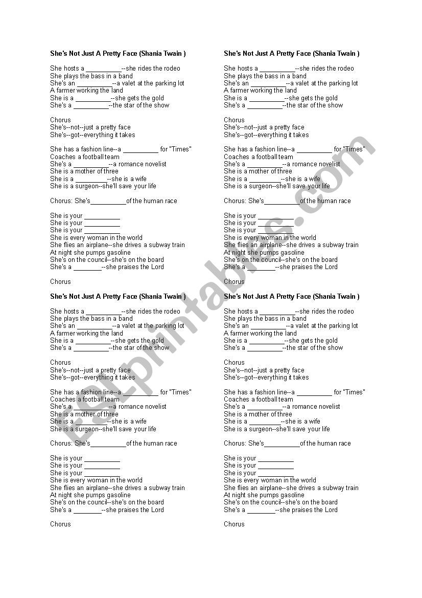 SheÂ´s not just a pretty face. shania twain