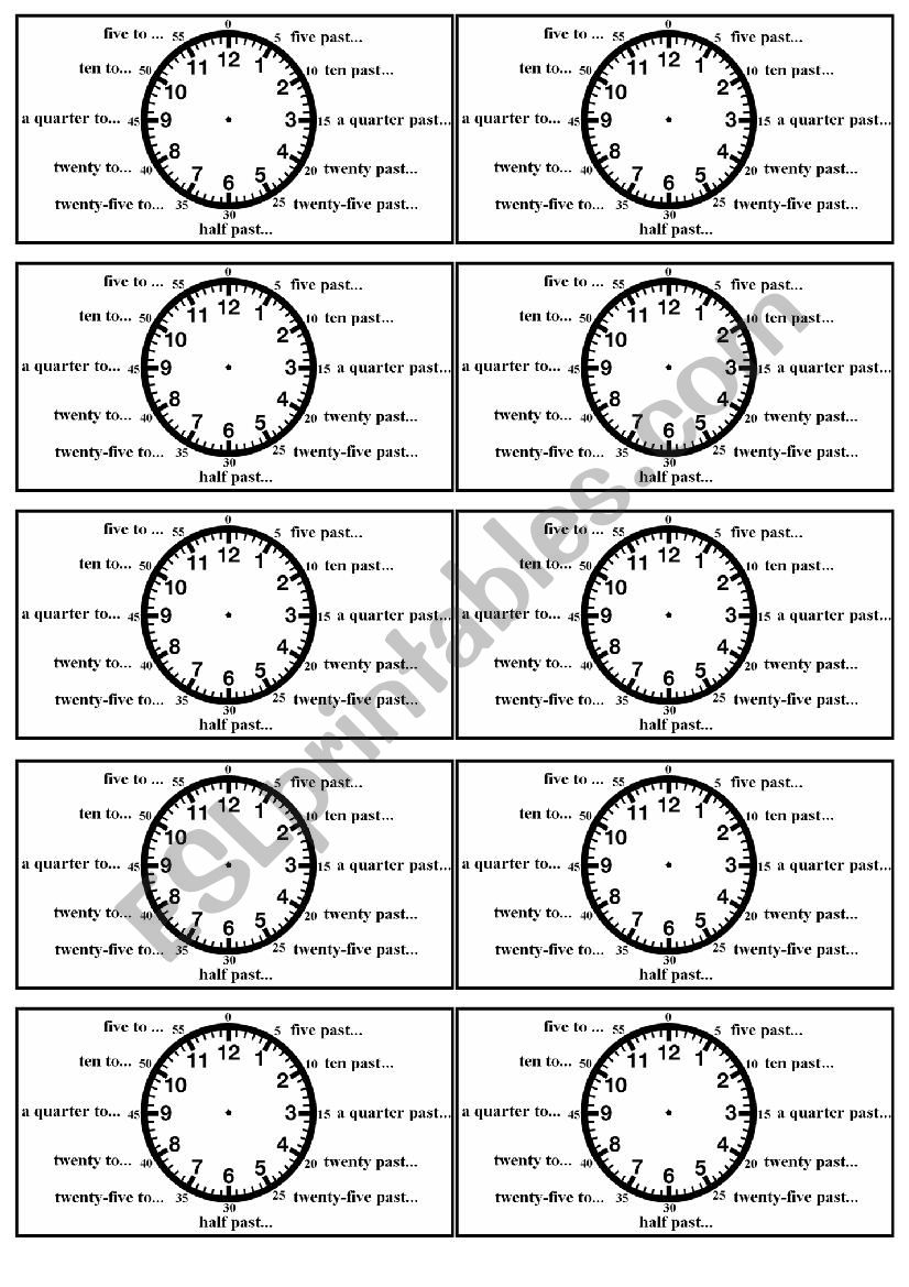 clock worksheet