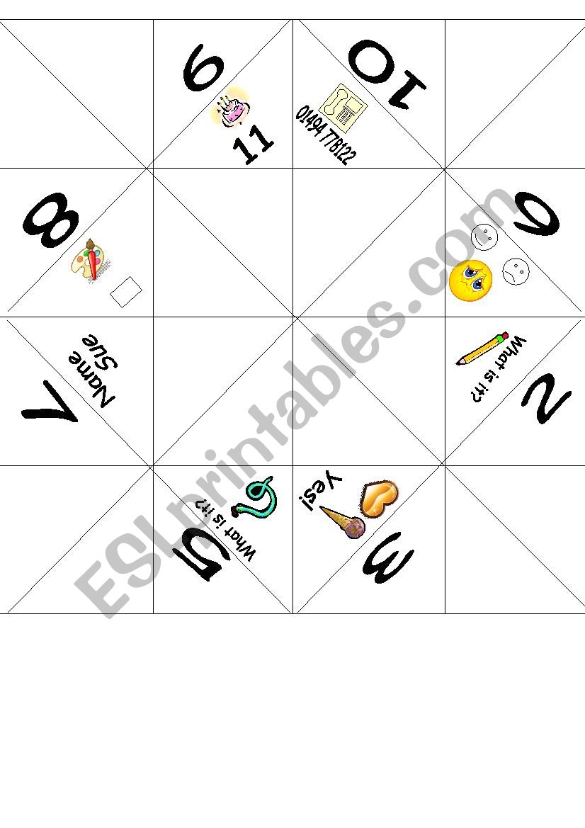 Potsy with questions worksheet