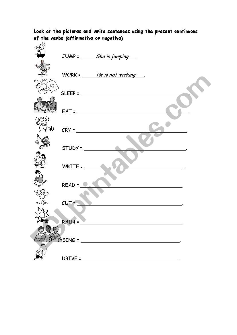 Present Continuous worksheet