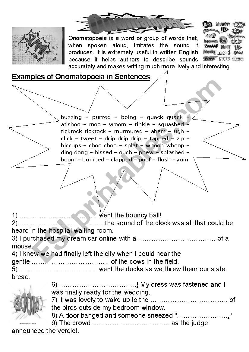 onomatopaeias worksheet