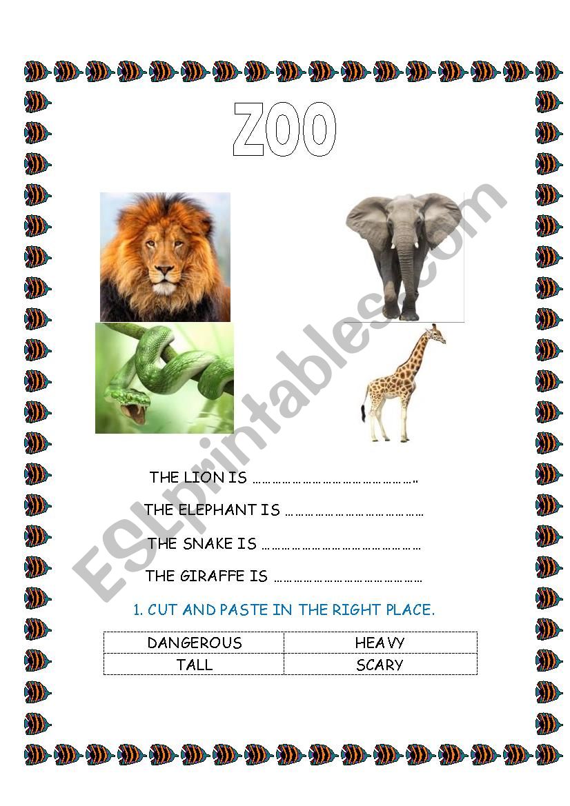 AT THE ZOO! worksheet